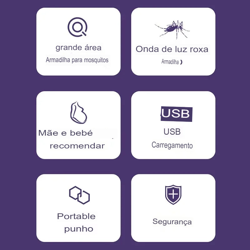 Lâmpada UV contra mosquitos USB para controle de pragas (sem bateria)