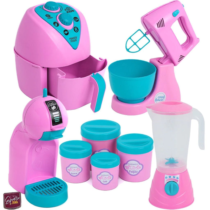 KIT 8 Brinquedos de cozinha Eletrodomésticos Infantil