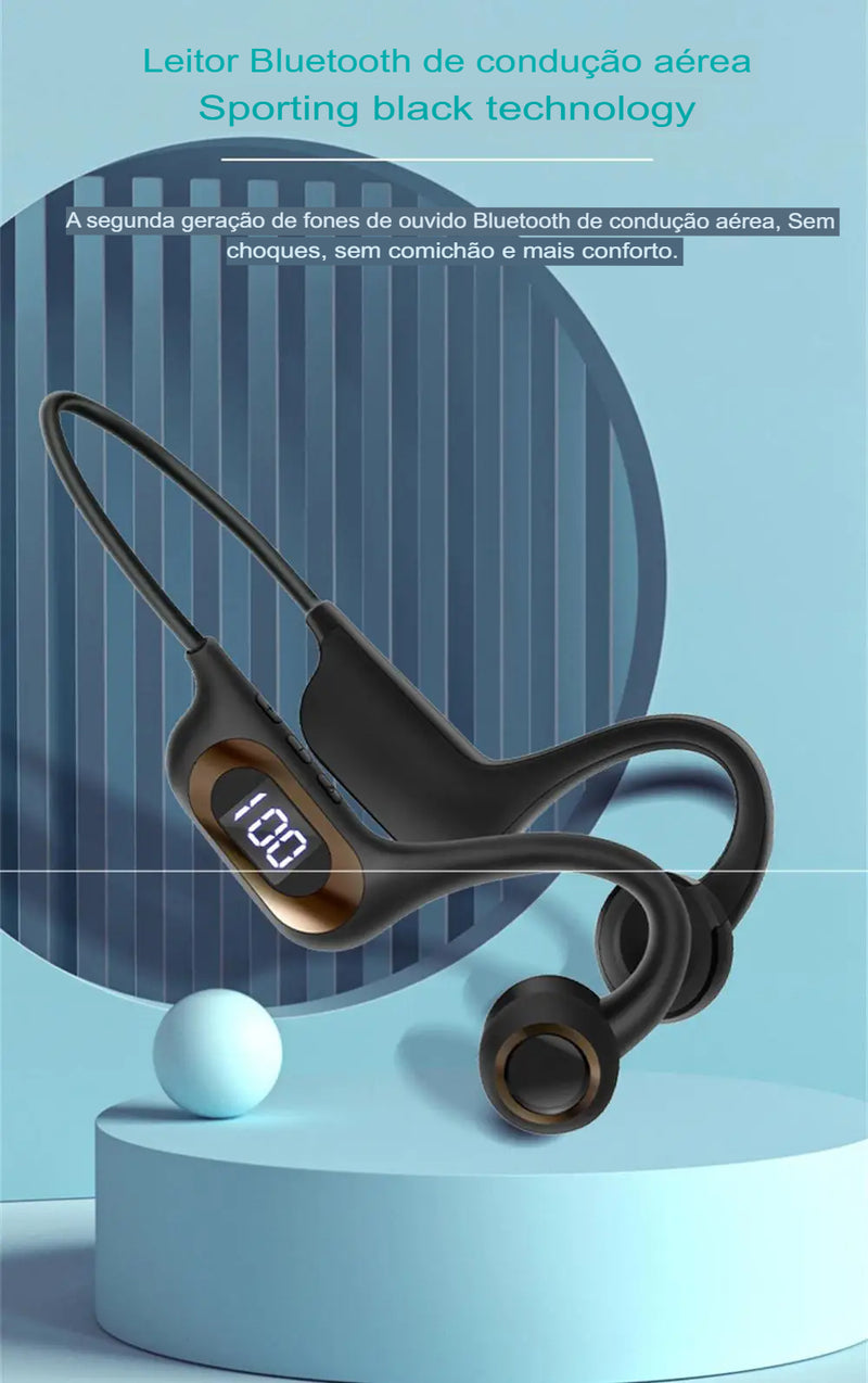 Fone de  Ouvido Condução óssea  sem fio bluetooth 5.3 /Fone com microfone para ANDROID/ IOS suporte cartão SD