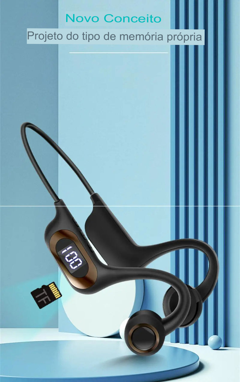 Fone de  Ouvido Condução óssea  sem fio bluetooth 5.3 /Fone com microfone para ANDROID/ IOS suporte cartão SD